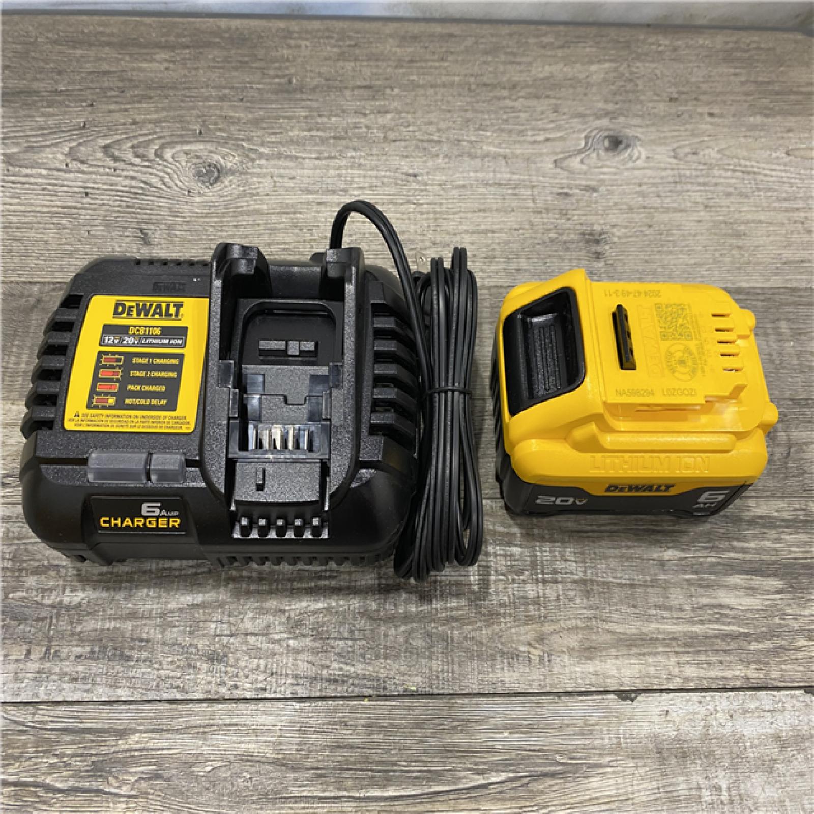 AS-IS DEWALT 20V MAX Lithium-Ion 6.0 Ah Battery and Charger
