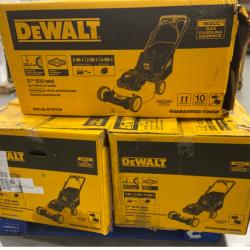 DALLAS LOCATION - DEWALT 21 in. 150cc Briggs and Stratton 625ex Engine Rear Wheel Drive 2-in-1 Gas Self Propelled Walk Behind Lawn Mower - 3 UNITS