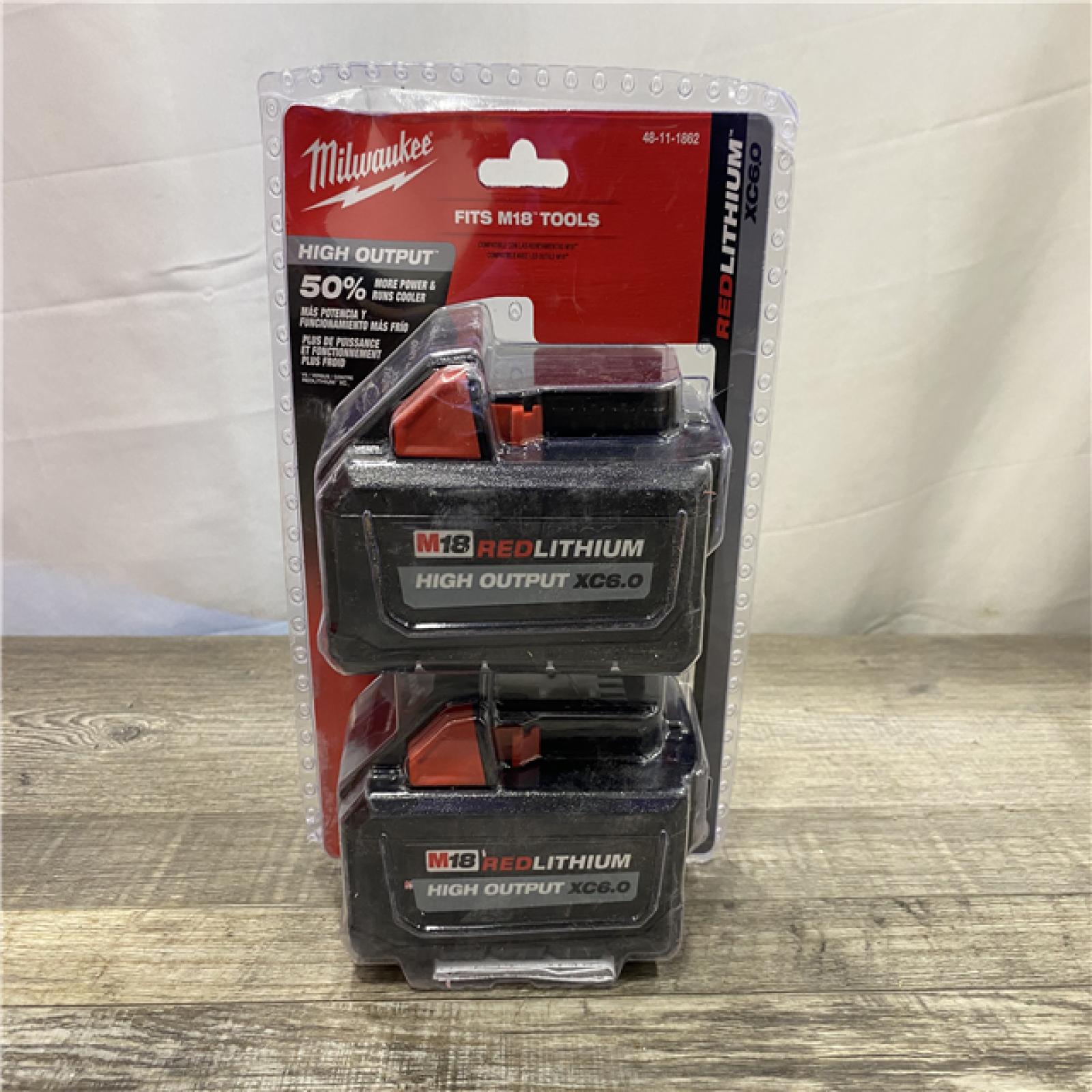 NEW - Milwaukee 18-Volt Lithium-Ion High Output 6.0Ah Battery Pack (2-Pack)