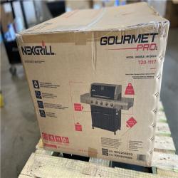 DALLAS LOCATION - Nexgrill Gourmet Pro 5-Burner Propane Gas Grill with Side Burner and Griddle Max Insert in Black