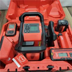 AS-IS MILWAUKEE  M18 4000 Ft. Red Exterior Dual Slope Rotary Laser Level Kit with Receiver and Remote