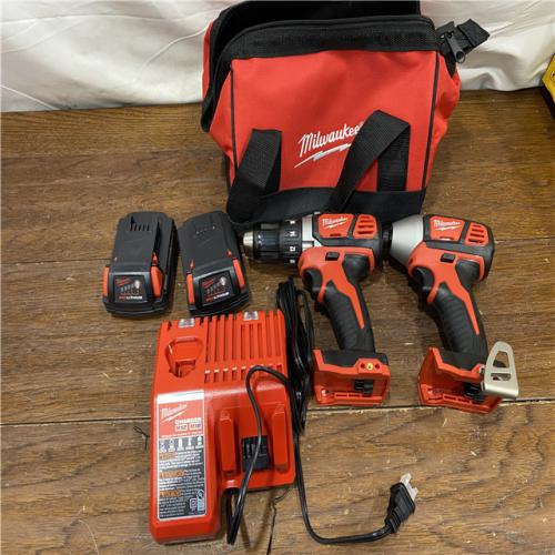 AS-IS Milwaukee M18 18V Cordless Brushed 2 Tool Drill/Driver and Impact Driver Kit