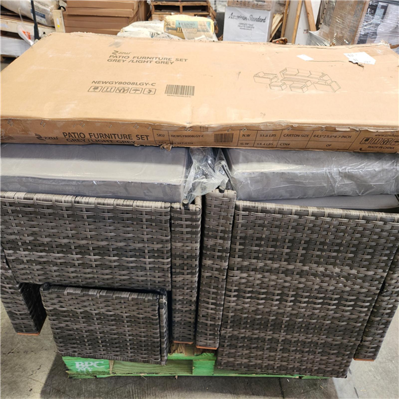 Phoenix AS-IS ZZW Patio Furniture Set Grey /Light Grey