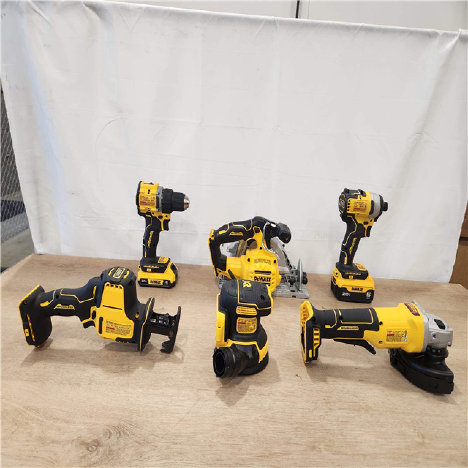 AS-IS- DEWALT 20V Lithium-Ion Cordless 6-Tool Combo Kit with 5.0 Ah and 2.0 Ah Batteries  Charger and Tough System 2.0 Rolling Toolbox