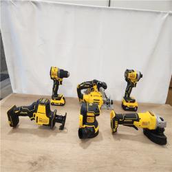 AS-IS- DEWALT 20V Lithium-Ion Cordless 6-Tool Combo Kit with 5.0 Ah and 2.0 Ah Batteries  Charger and Tough System 2.0 Rolling Toolbox