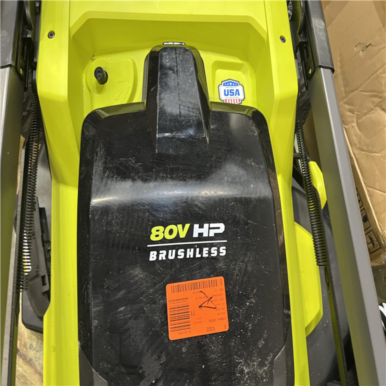 Dallas Location - As-Is RYOBI 80V HP Brushless Battery Cordless Electric 30 in.Lawn Mower with Battery and Charger