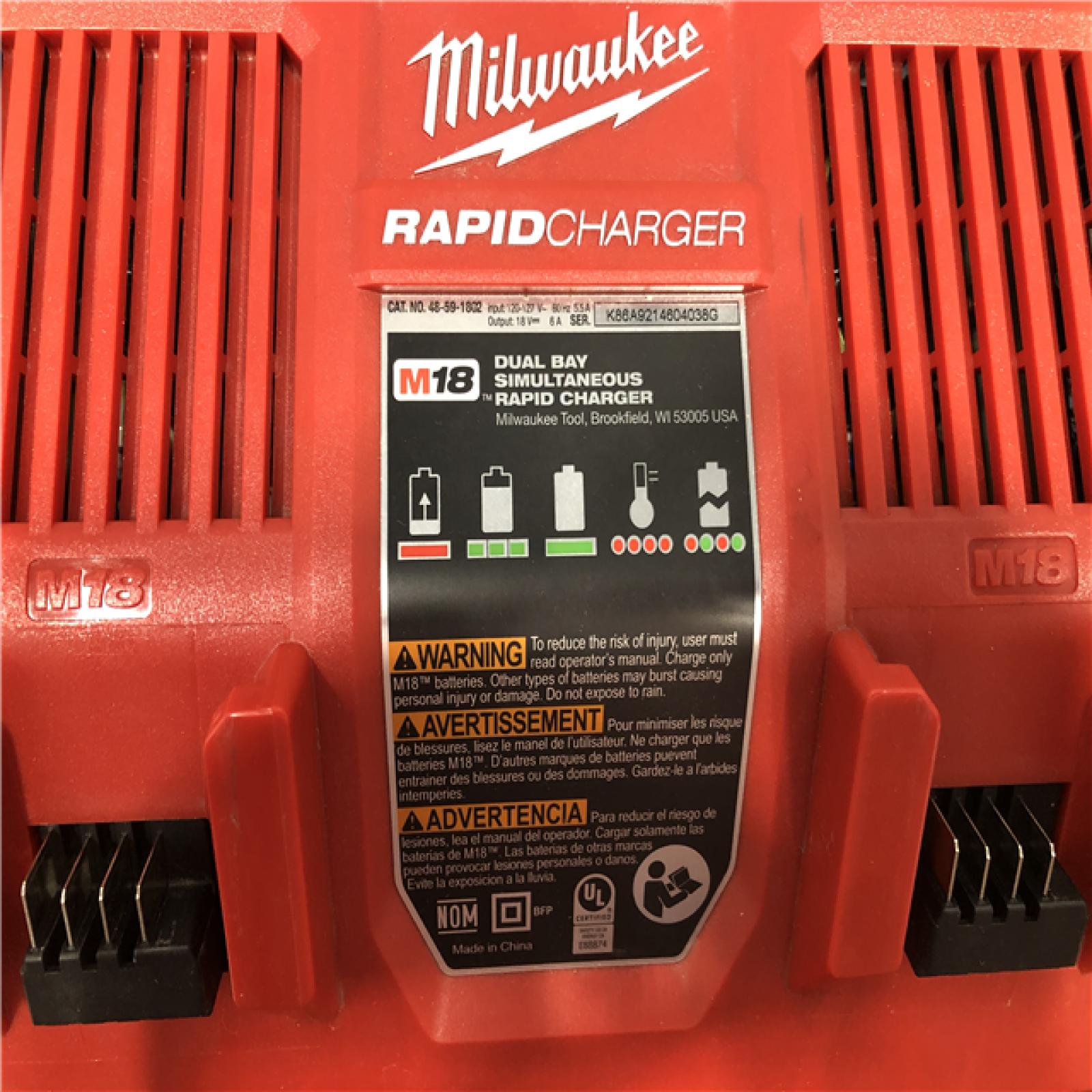 AS-IS Milwaukee 18-Volt Lithium-Ion Dual Bay Rapid Battery Charger