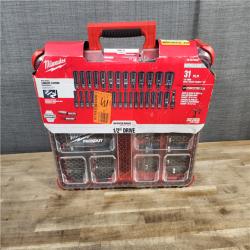 HOUSTON LOCATION - AS-IS MILWAUKEE SHOCKWAVE Impact-Duty 1/2 in. Drive Metric and SAE Deep Well Impact PACKOUT Socket Set (31-Piece)