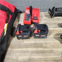 HOUSTON LOCATION - AS-IS (APPEARS LIKE NEW) MILWAUKEE 4 TOOL COMBO KIT W/ (2) BATTERY & CHARGER