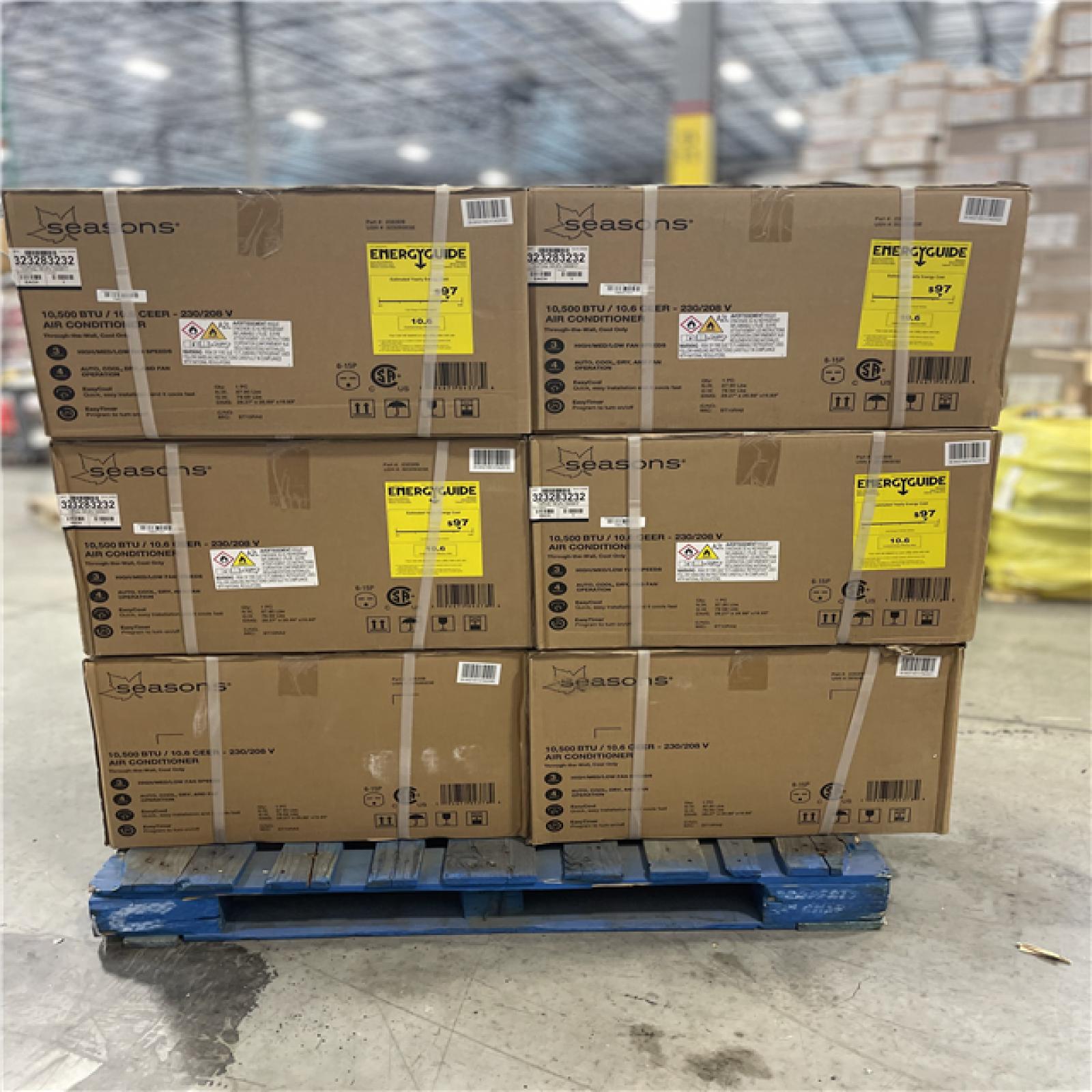 DALLAS LOCATION - SEASONS 10 500BTU AIR CONDITIONER PALLET-(6 UNITS)