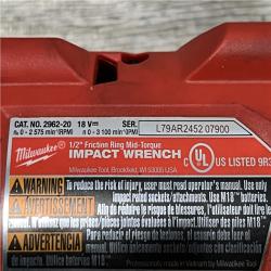 AS-IS Milwaukee FUEL 18V Lithium-Ion Brushless Cordless 1/2 in. Mid-Torque Impact Wrench with Friction Ring Kit