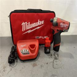 AS-IS - Milwaukee M12 FUEL SURGE 12V Lithium-Ion Brushless Cordless 1/4 in. Hex Impact Driver Compact Kit