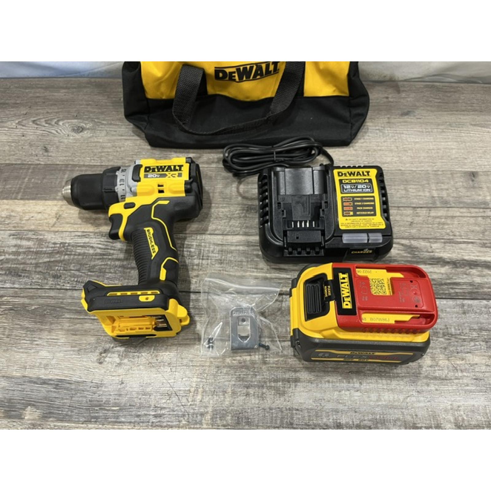 AS-IS DEWALT 20V MAX XR Lithium-Ion Brushless Cordless 1/2 in. Drill/Driver Kit