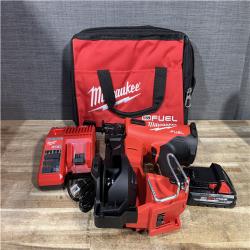 Houston Location AS-IS Milwaukee FUEL 18-Volt Lithium-Ion Brushless Cordless Coil Roofing Nailer Combo Kit