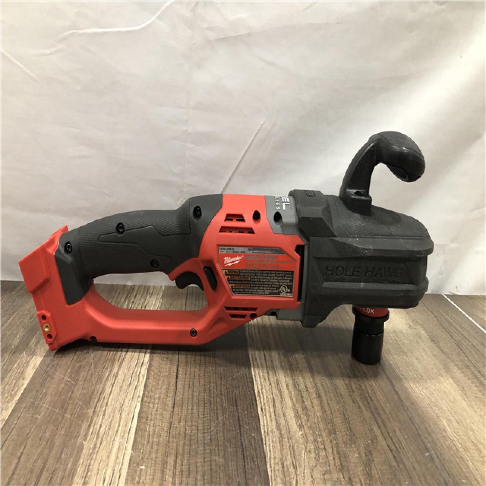 AS-IS Milwaukee FUEL 18V Lithium-Ion Brushless Cordless Hole Hawg 7/16 in. Right Angle Drill W/ Quick-Lok (Tool-Only)