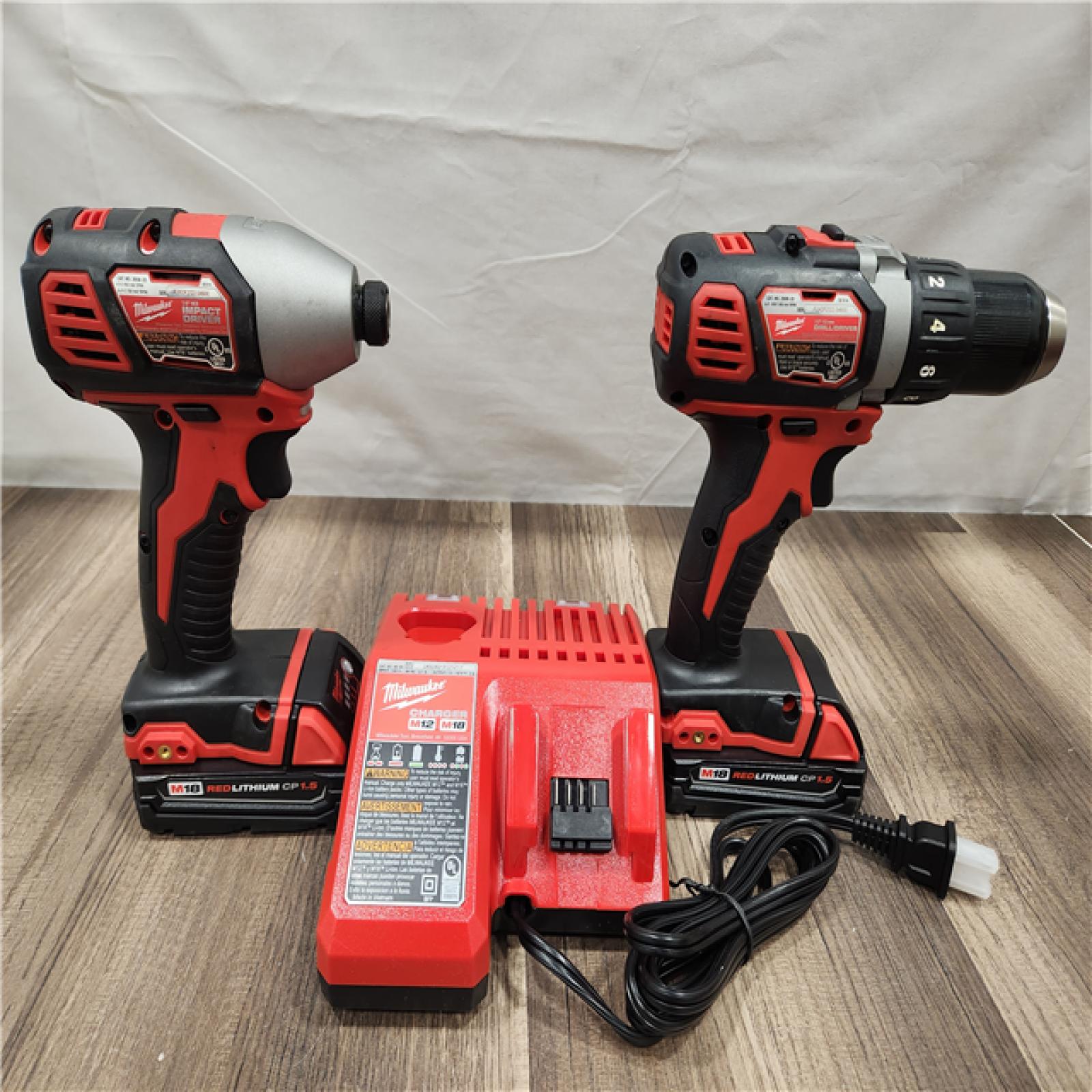 AS-IS- Milwaukee 18V Cordless Brushed 2-Tool Drill/Driver and Impact Driver Kit