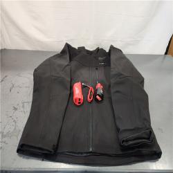 AS-IS- Milwaukee Men's Large 12-Volt Lithium-Ion Cordless Tough Shell Black Heated Jacket with (1) 3.0 Ah Battery and Charger