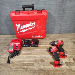 HOUSTON LOCATION - AS-IS (APPEARS LIKE NEW) Milwaukee  FUEL 18V Lithium-Ion Brushless Cordless Hammer Drill and Impact Driver Combo Kit
