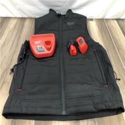 AS-IS Milwaukee Men's Medium M12 12V Lithium-Ion Cordless AXIS Black Heated Vest Kit