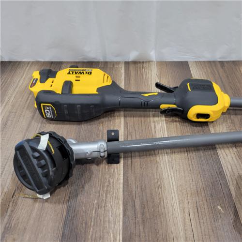 AS-IS  DEWALT FLEXVOLT 60V MAX 17 in. Cordless Battery Powered Attachment Capable Trimmer Kit with (1) FLEXVOLT  Ah Battery & Charger