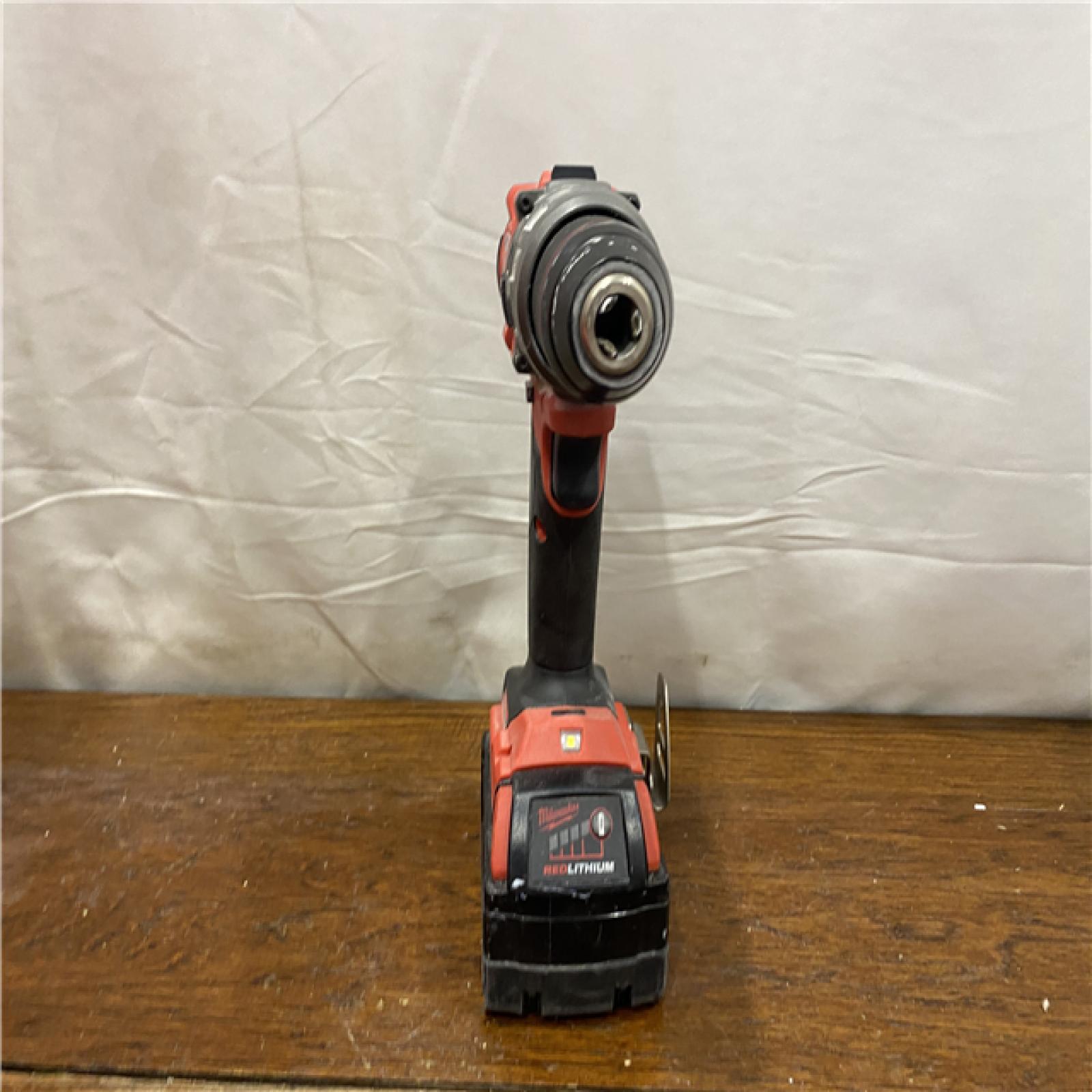 AS-IS Milwaukee 2904-22 Hammer Drill Driver Kit with Batteries  Charger & Tool Case  Red