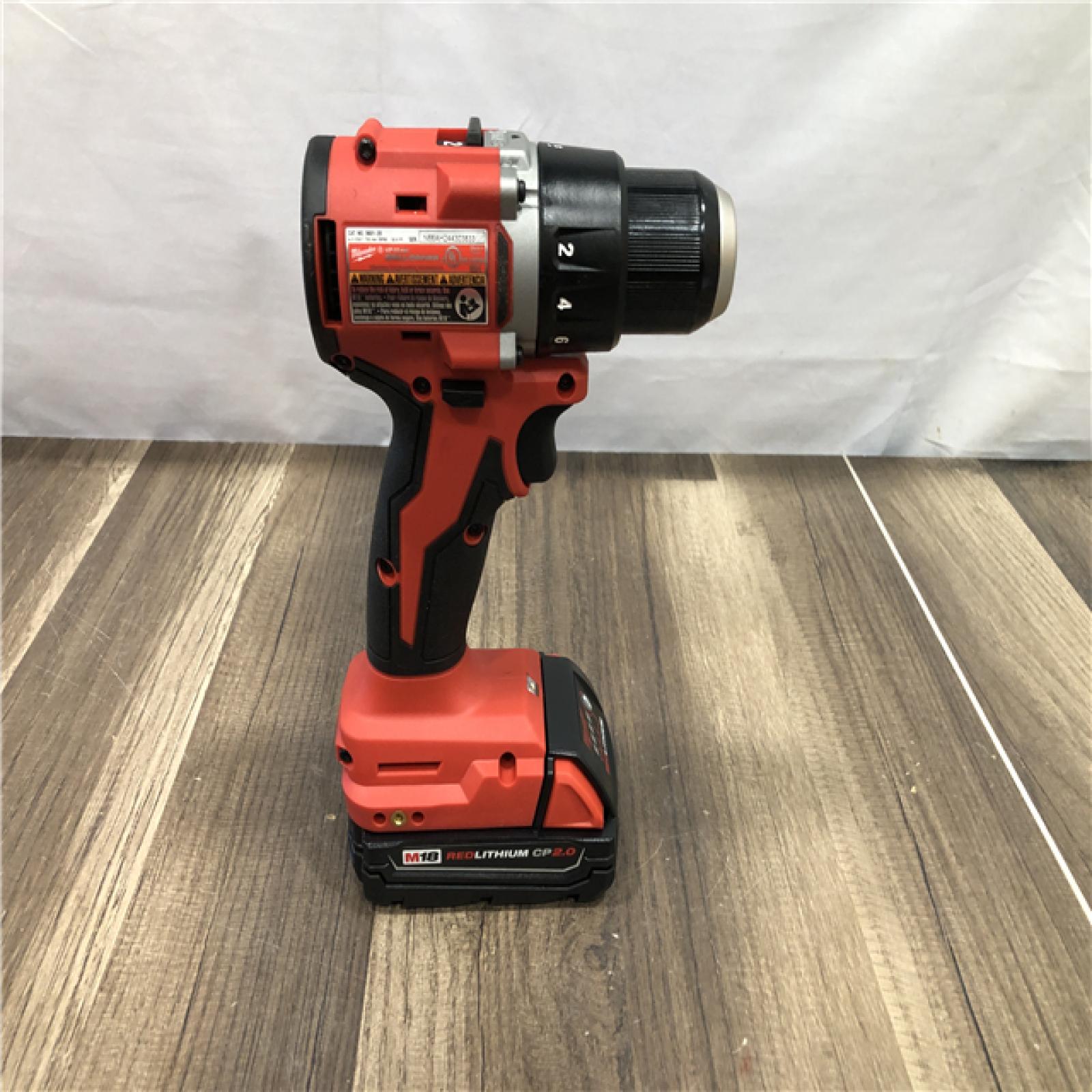 AS-IS Milwaukee 18V Lithium-Ion Brushless Cordless 1/2 in. Compact Drill/Driver Kit