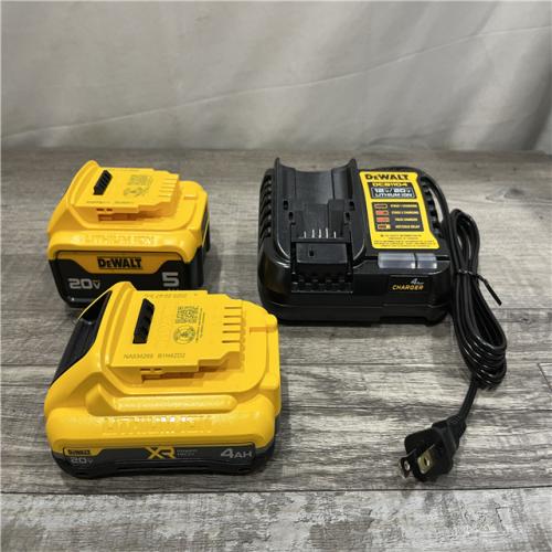 AS-IS DEWALT 20V MAX Lithium-Ion Starter Kit with 4.0 Ah and 5.0 Ah Batteries and Charger