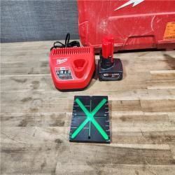 HOUSTON LOCATION - AS-IS Milwaukee-3632-21 M12 Green Beam Laser 360° 3-Plane Kit