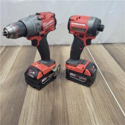 AS-IS MILWAUKEE M18 FUEL 18V Lithium-Ion Brushless Cordless Hammer Drill and Impact Driver Combo Kit (2-Tool) with 2 Batteries
