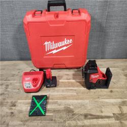 HOUSTON LOCATION - AS-IS Milwaukee-3632-21 M12 Green Beam Laser 360° 3-Plane Kit