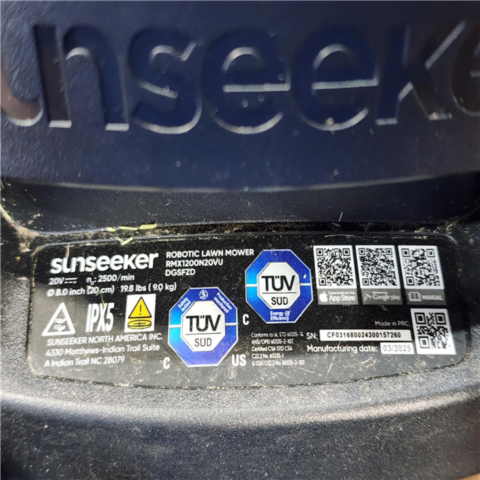 HOUSTON LOCATION - AS-IS Sunseeker Robot Lawn Mower