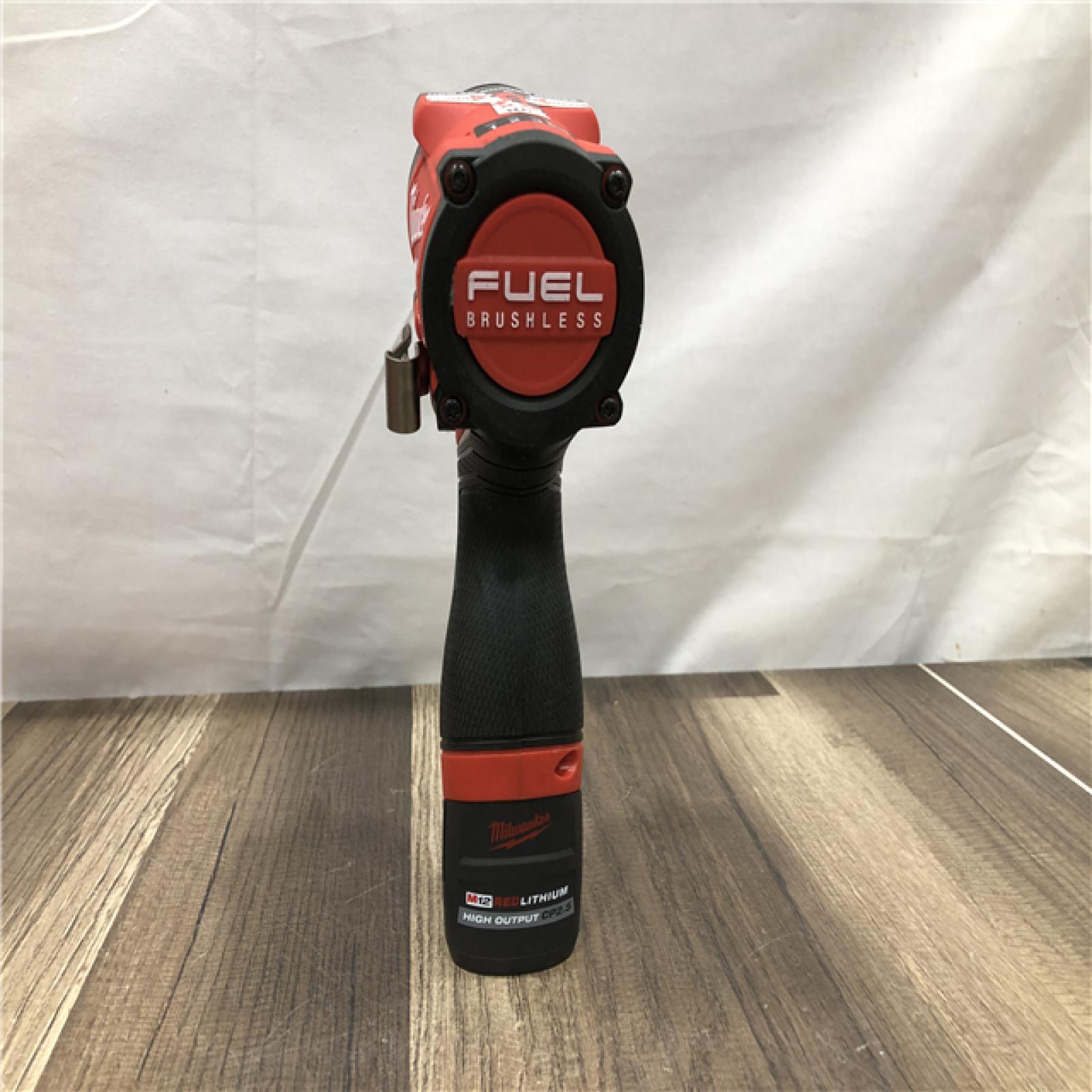 AS-IS Milwaukee M12 FUEL 12V Li-Ion Brushless Cordless Stubby 3/8 in. Impact Wrench Kit