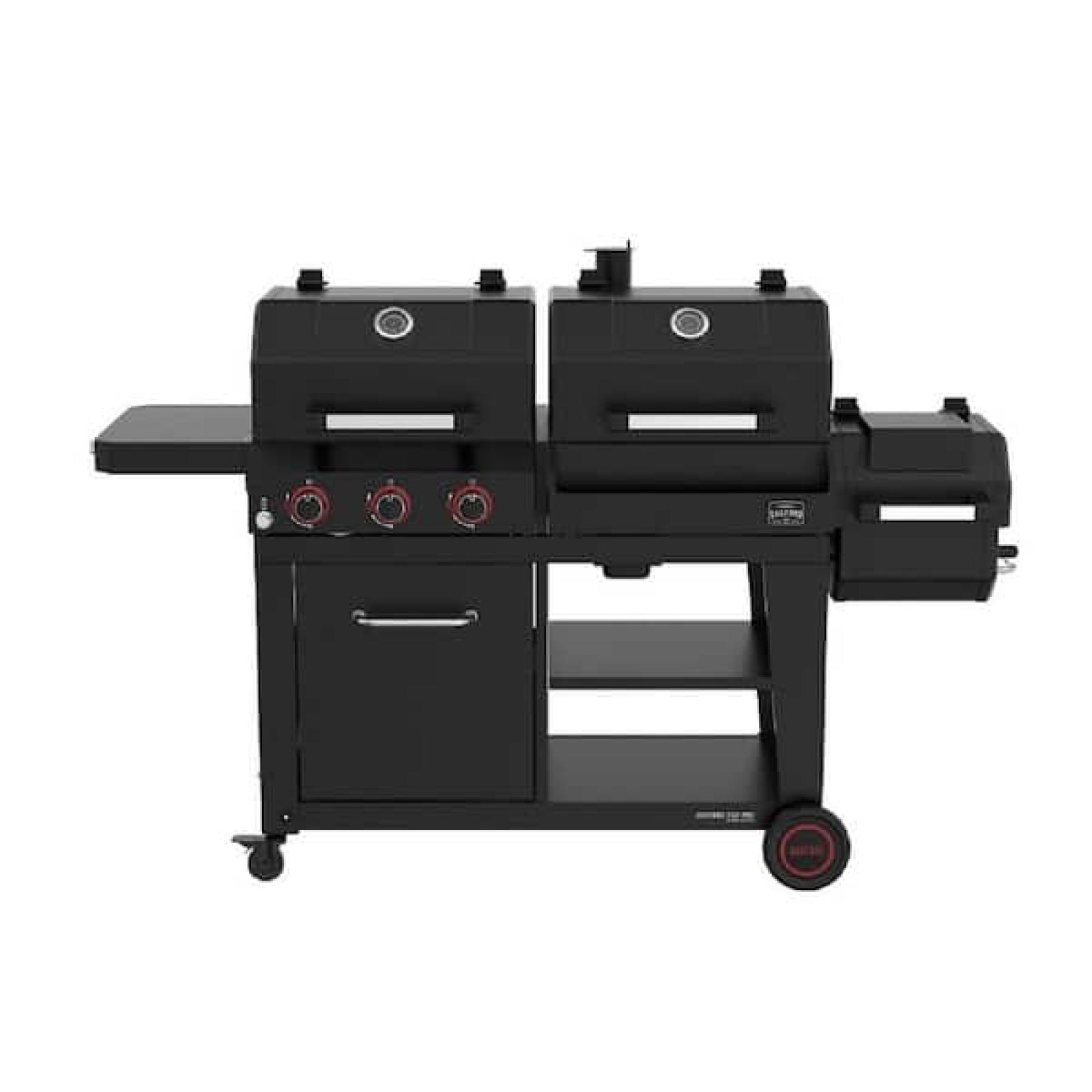 Phoenix NEW Nexgrill Oakford 1150 Pro 3-Burner Propane Gas and Offset Charcoal Smoker Combo Grill in Black