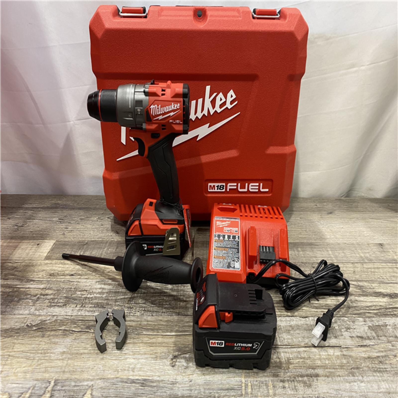 AS-IS Milwaukee FUEL 18V Lithium-Ion Brushless Cordless 1/2 in. Hammer Drill Driver Kit