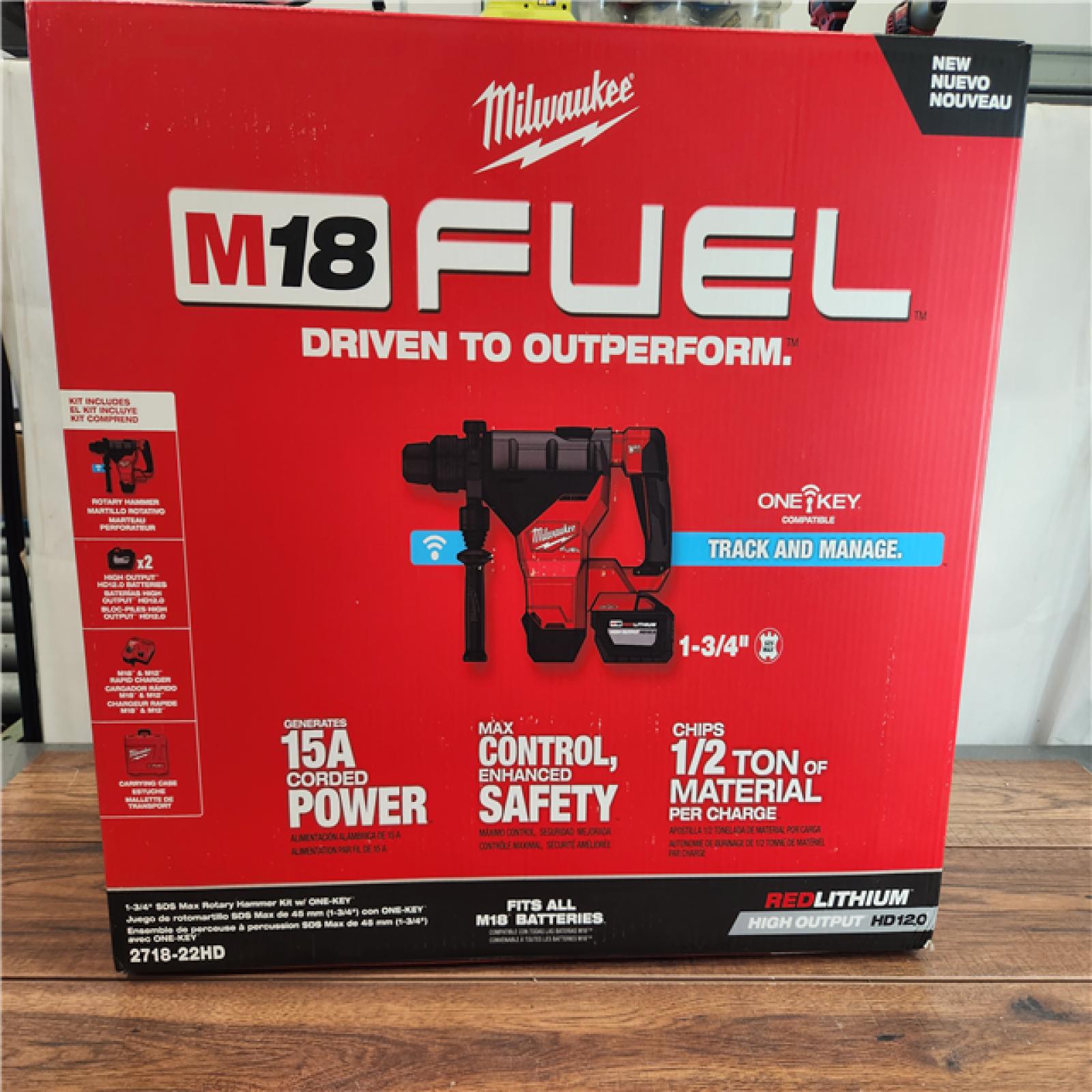 NEW! Milwaukee M18 FUEL ONE-KEY Brushless Cordless 1-3/4 in. SDS-MAX Rotary Hammer Kit