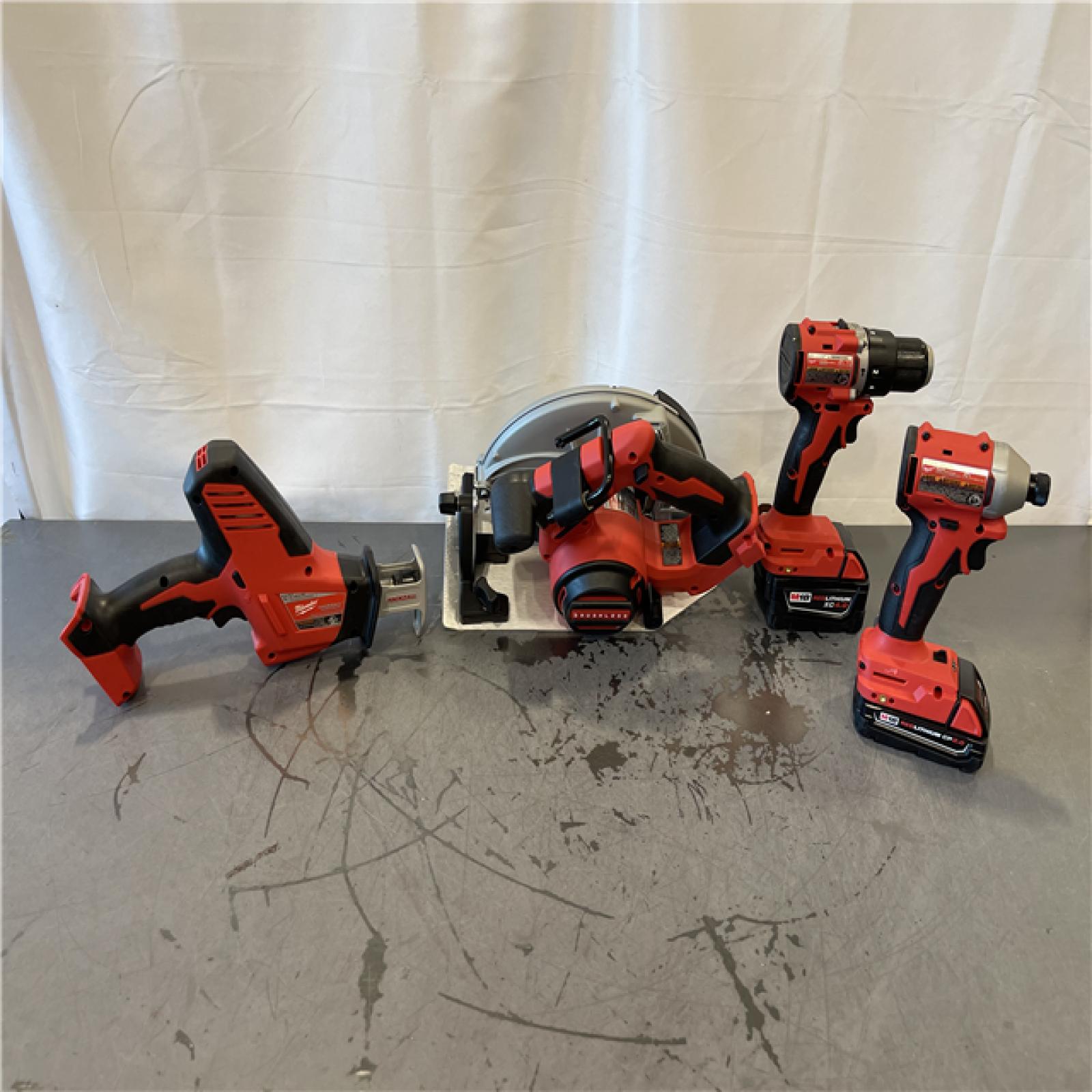 AS-IS - Milwaukee M18 18-Volt Lithium-Ion Brushless Cordless Combo Kit (4-Tool)