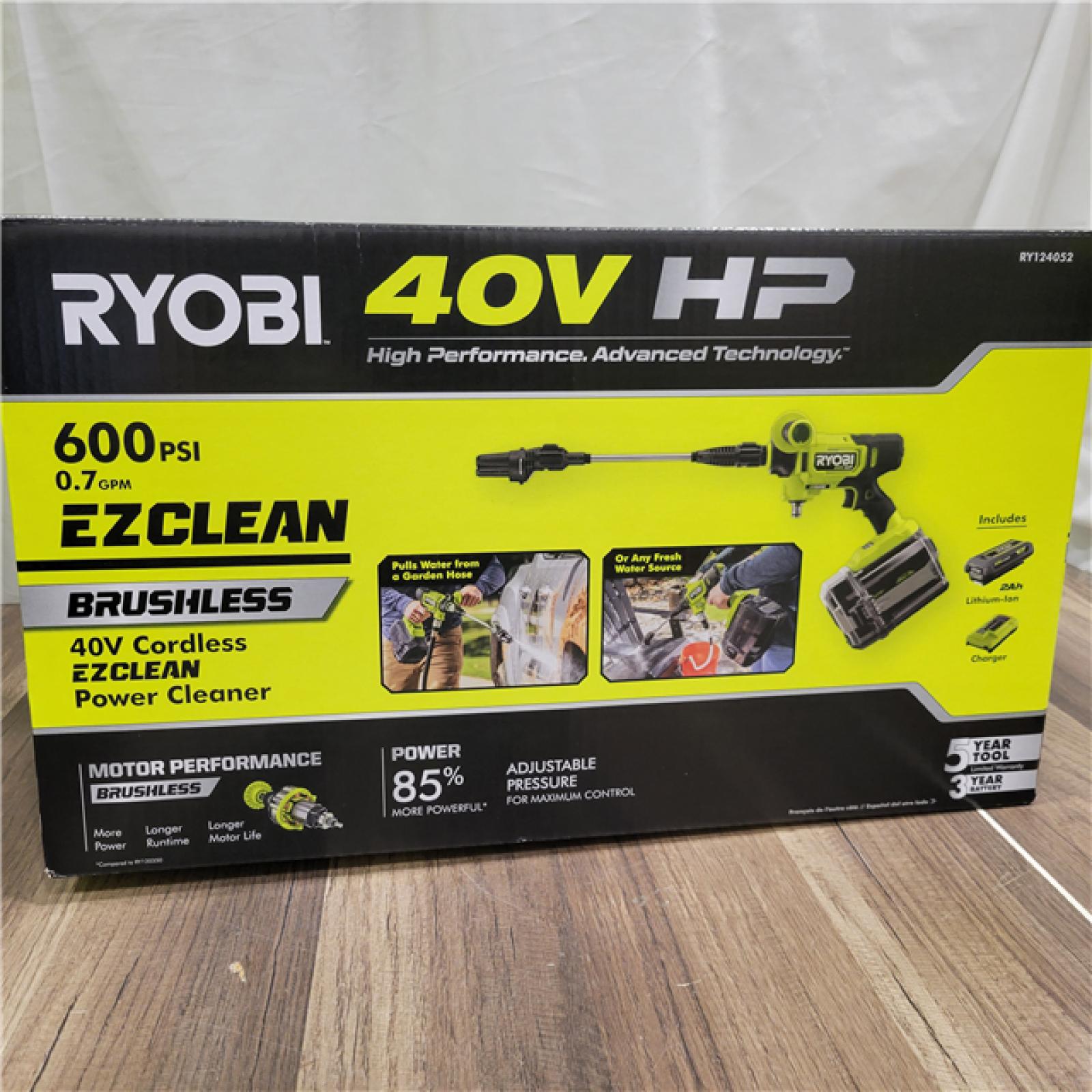 NEW! RYOBI 40V HP Brushless EZClean 600 PSI Cordless Cold Water Power Cleaner Kit