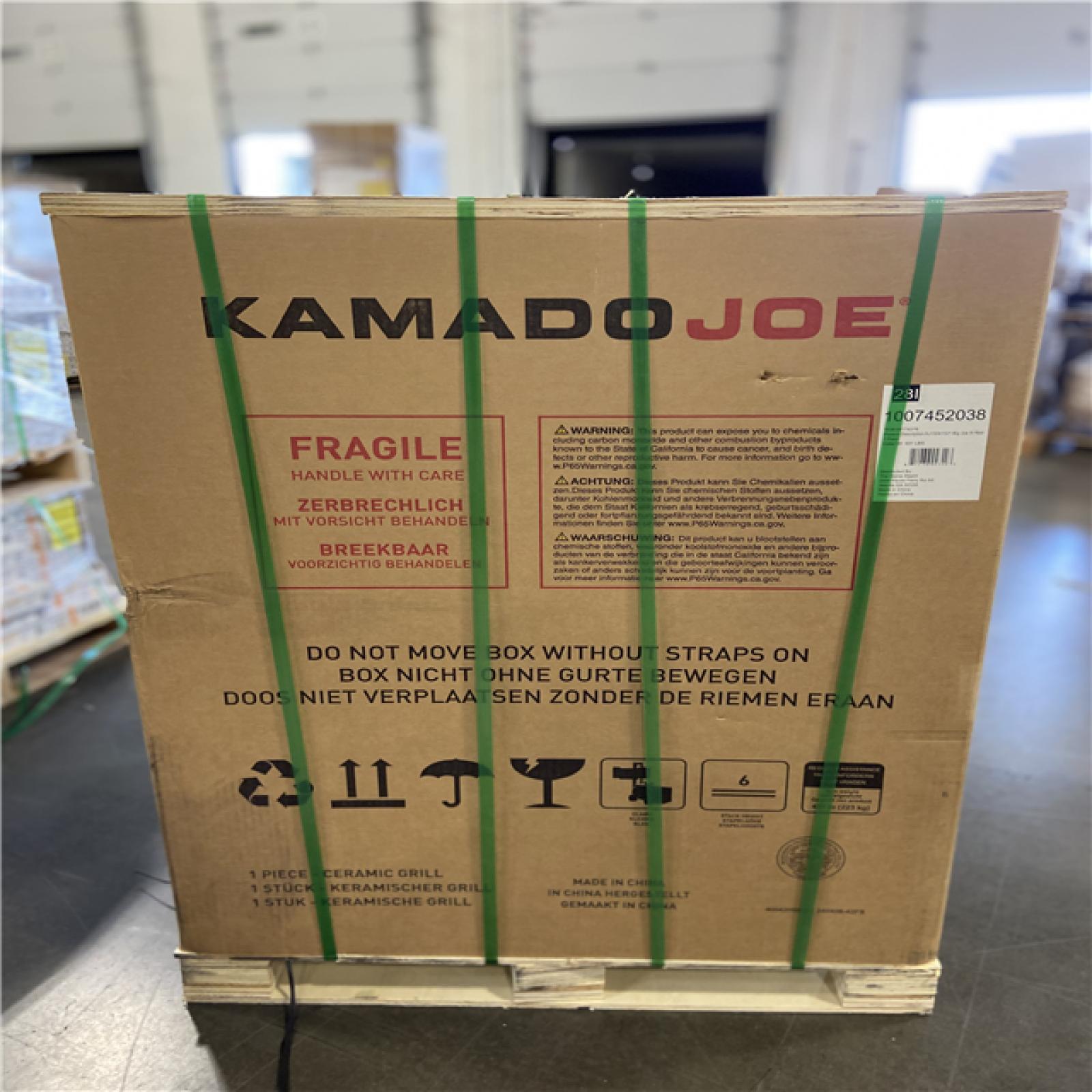 DALLAS LOCATION - Kamado Joe Big Joe III 24 in. Charcoal Grill in Red with Cart, Side Shelves, Grate Gripper, and Ash Tool
