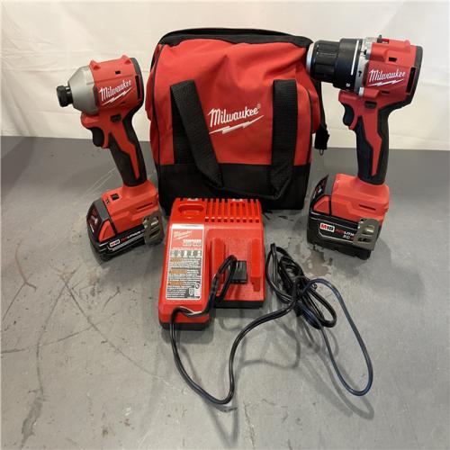 AS-IS - Milwaukee M18 18-Volt Lithium-Ion Brushless Cordless Compact Hammer Drill/Impact Combo Kit