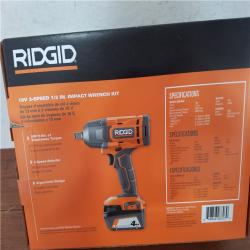 California NEW Ridgid 18V 3-Speed 1/2 in. Impact Wrench Kit  Includes (1) Battery  Charger and Bag