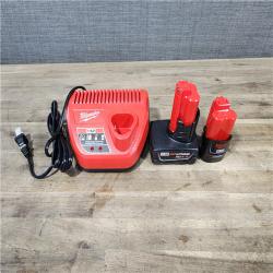 HOUSTON LOCATION - AS-IS Milwaukee 2 Tool Combo Kit W/ (2) Battery & Charger