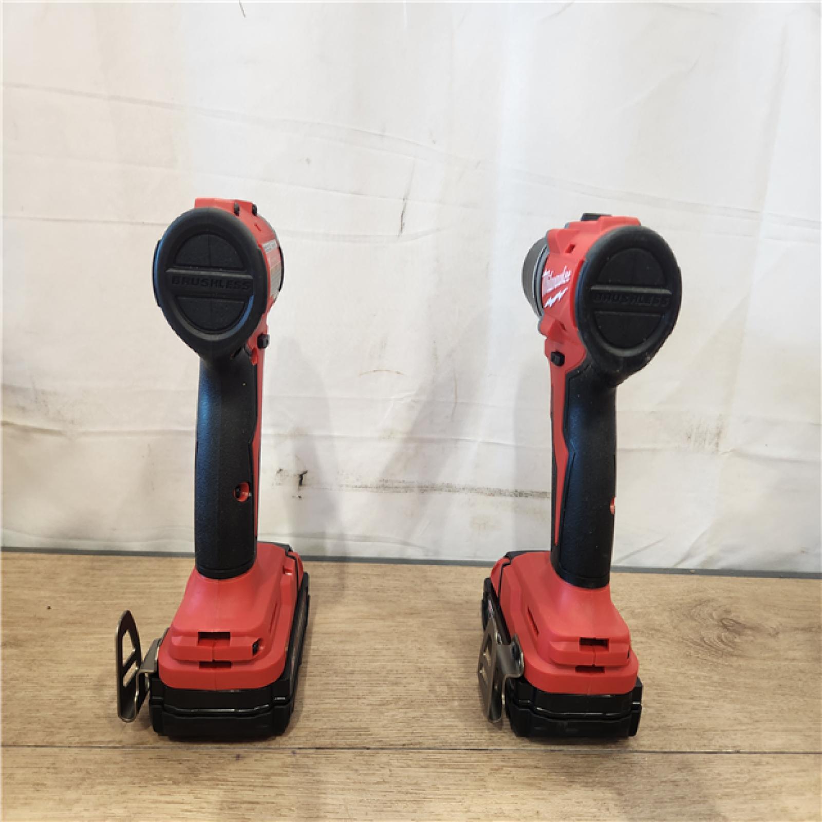 AS-IS- Milwaukee 18V Lithium-Ion Brushless Cordless Compact Drill/Impact Combo Kit