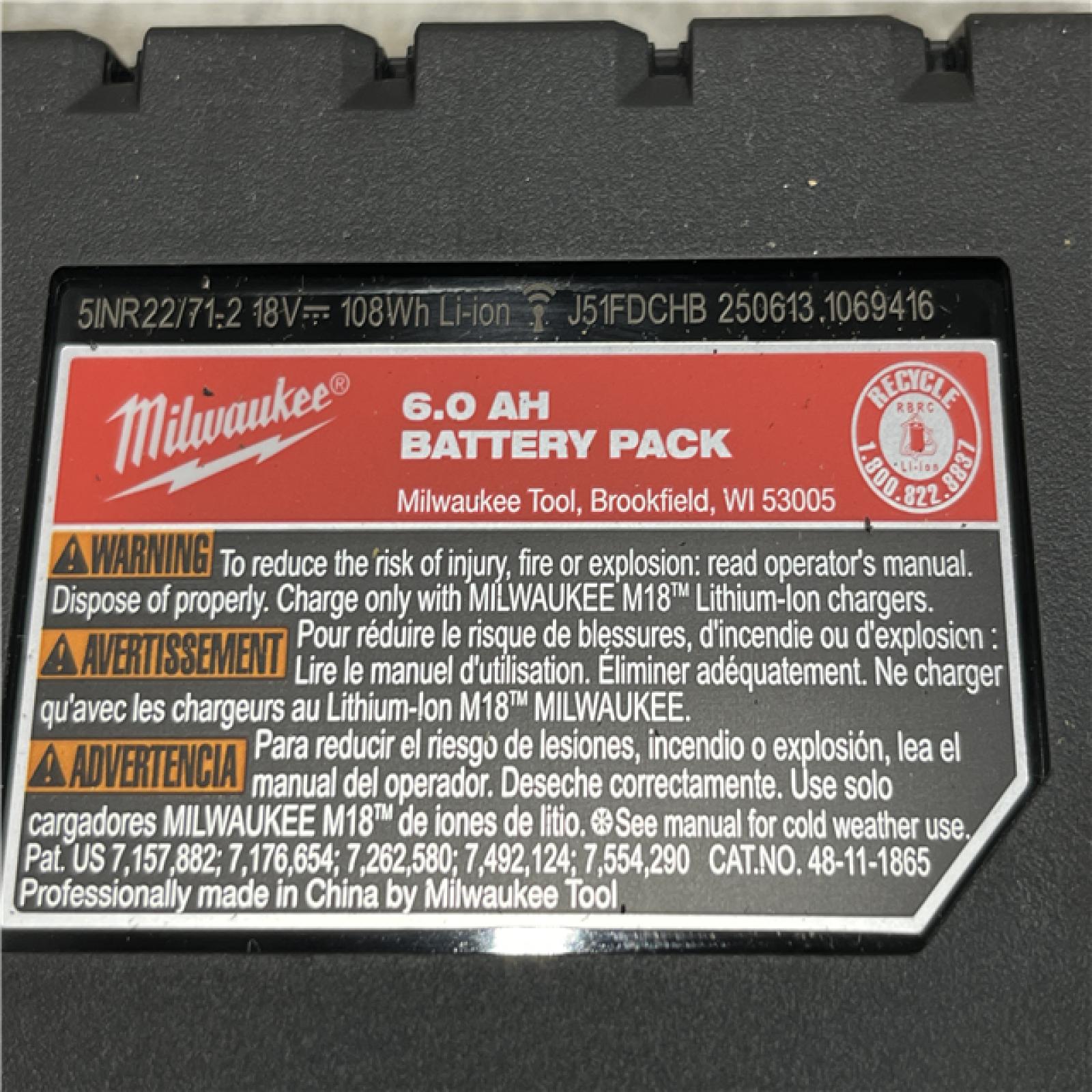 AS-IS Milwaukee 18-Volt Lithium-Ion High Output 6.0Ah Battery Pack (2-Pack)