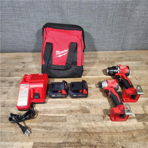 HOUSTON LOCATION - AS-IS Milwaukee 18V Lithium-Ion Brushless Cordless Compact Drill/Impact Combo Kit