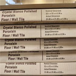 Phoenix Location Home Decorators Collection Crystal Bianco 32 in. x 32 in. Polished Porcelain Stone Look Floor and Wall Tile (810 sq. ft. 38 Case)