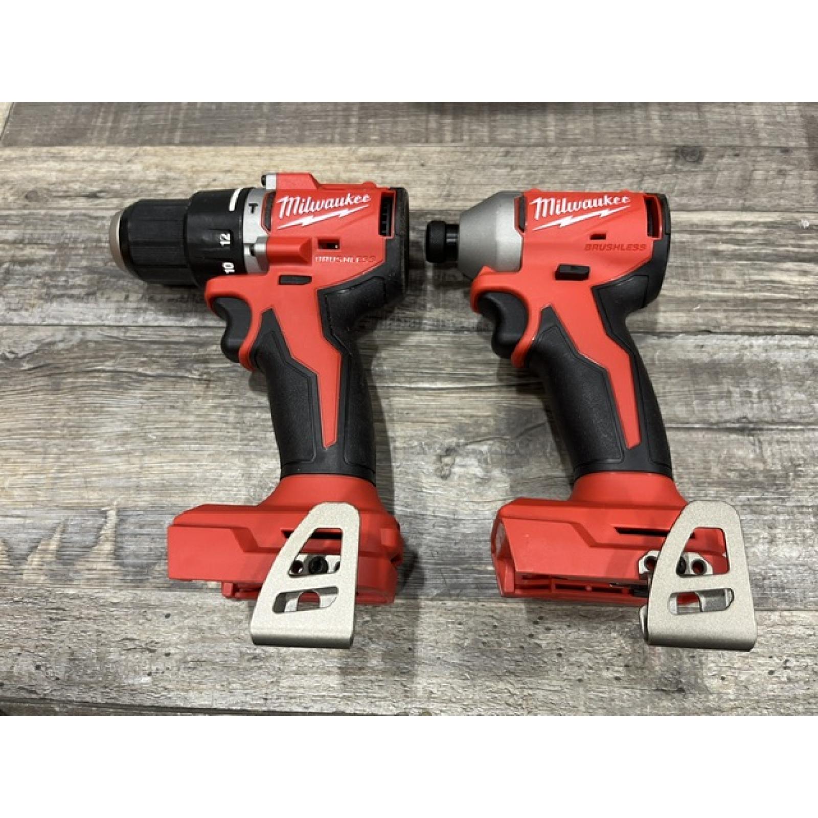 AS-IS Milwaukee 18-Volt Lithium-Ion Brushless Cordless Compact Hammer Drill/Impact Combo Kit