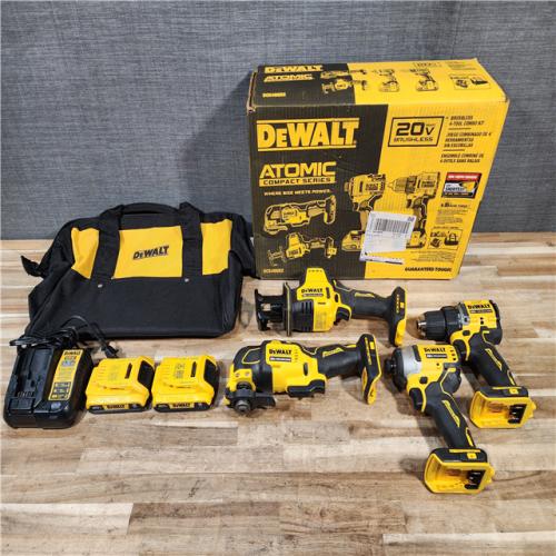 HOUSTON LOCATION - AS-IS DEWALT ATOMIC 20-Volt Lithium-Ion Cordless Brushless (4-Tool) Combo Kit