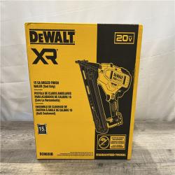 NEW - DEWALT 20V MAX XR Lithium-Ion Cordless 15-Gauge Angled Finish Nailer (Tool Only)