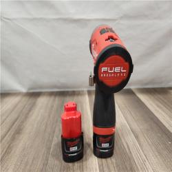 AS-IS- Milwaukee M12 FUEL SURGE 12V Lithium-Ion Brushless Cordless 1/4 in. Hex Impact Driver Compact Kit W/Two 2.0Ah Batteries  Bag
