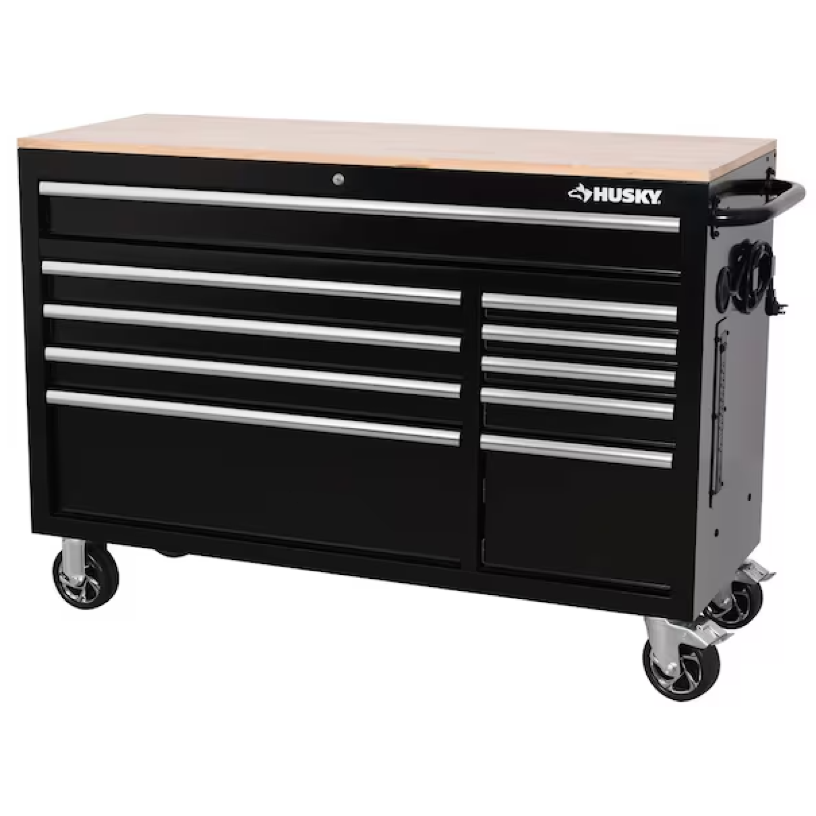 DALLAS LOCATION- AS-IS HUSKY Modular Tool Storage 52 in. W x 20 in. D Standard Duty Black Mobile Workbench Cabinet